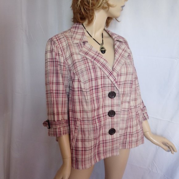 Nwt $76 RELATIVITY Button Down Trench Coat 2X - Picture 4 of 8